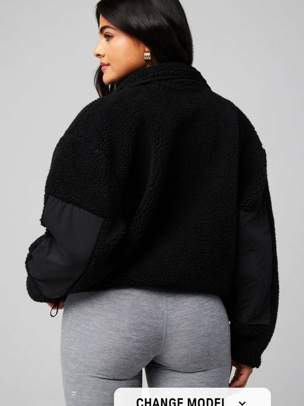 Fabletics Black Sherpa Teddy Jacket - Picture 2 of 9